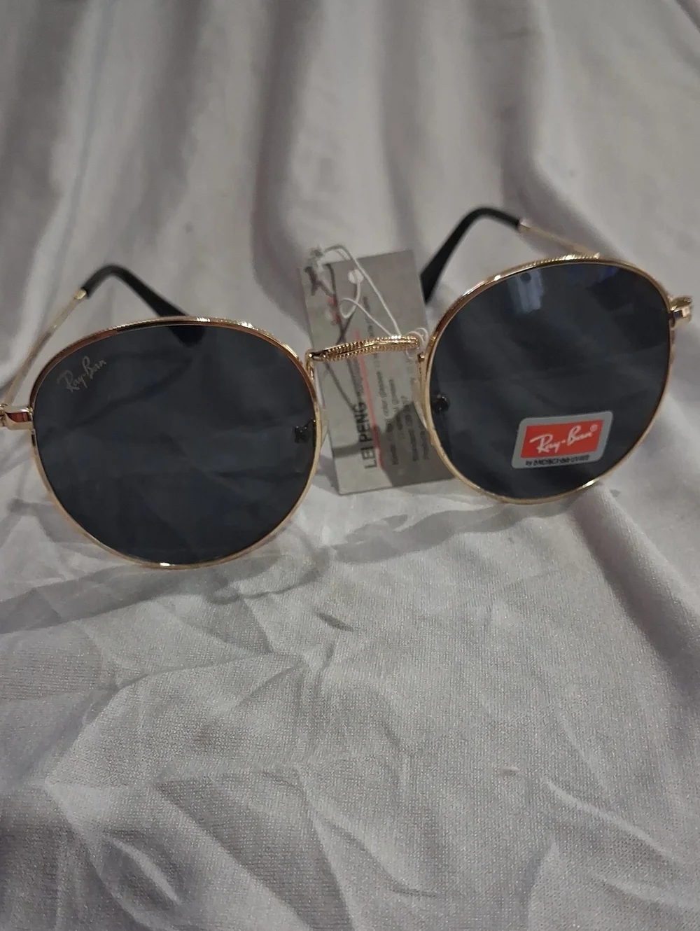 NWT Ray-Ban RB3447 Gold Round Metal Sunglasses Unisex